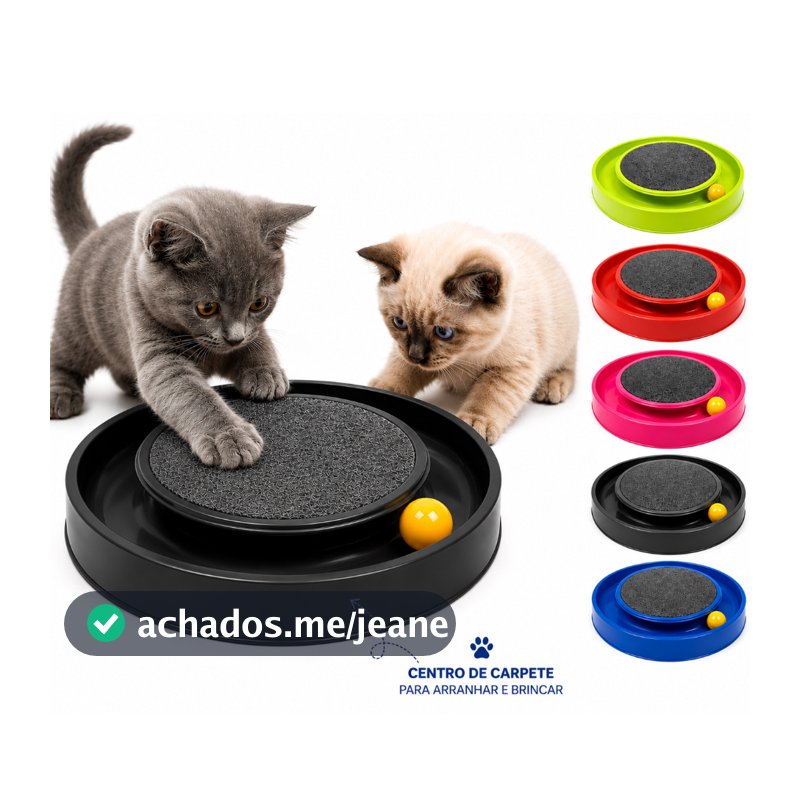 Arranhador para Gatos Redondo com Bolinha Interativo Relax Antiestresse Brinquedos para Gatos
