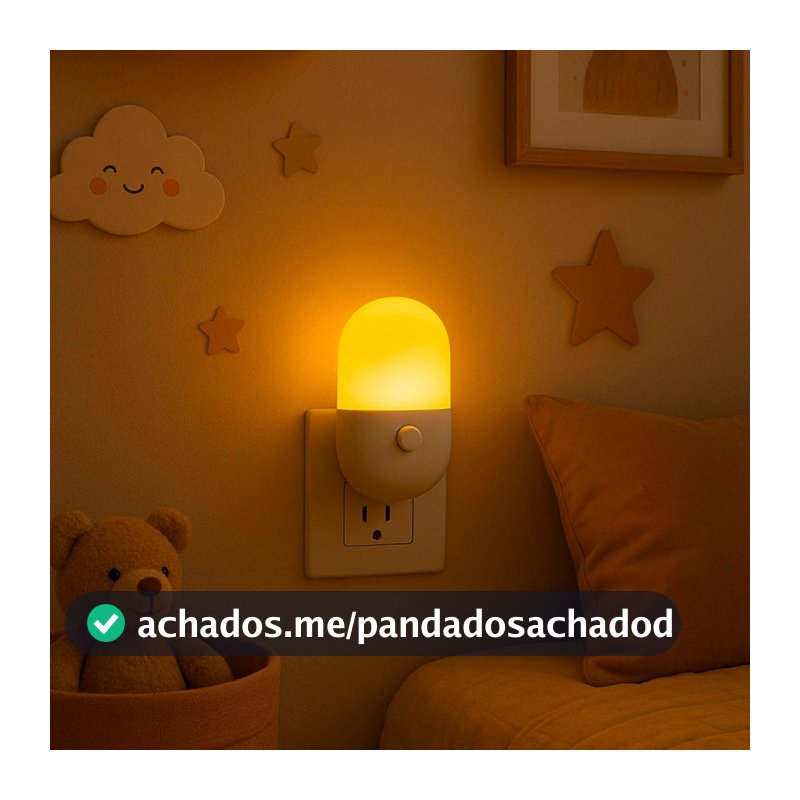 Abajur LED Mini Noturno Bivolt para Quarto Infantil Luminária de Tomada Luz Suave e Confortável Bebês Crianças