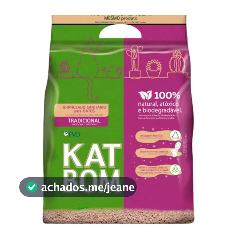Granulado 6Kg Higiênico KatBom Tradicional Para Gatos