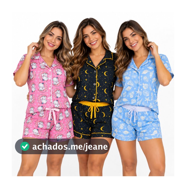 Pijama Feminino Americano Aberto Estampado - Conforto e Elegância com Malha Suede Suave
