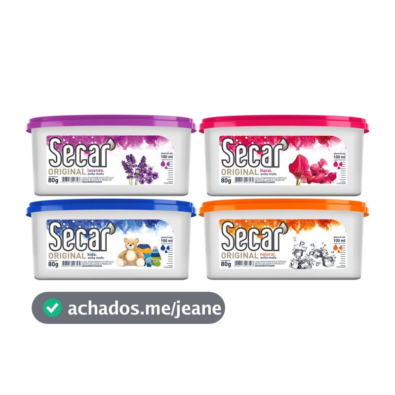 Kit 4un Anti Mofo Secar 80g Original Desumidificador Evita Umidade Fungos Cheiro Guarda Armários