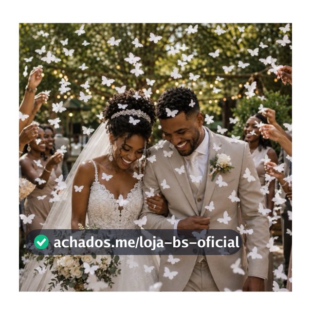 Chuva de Borboletas de papel -Saída dos noivos 500 Borboletas Branca para Chuva de Borboleta Casamento -Saída dos noivos