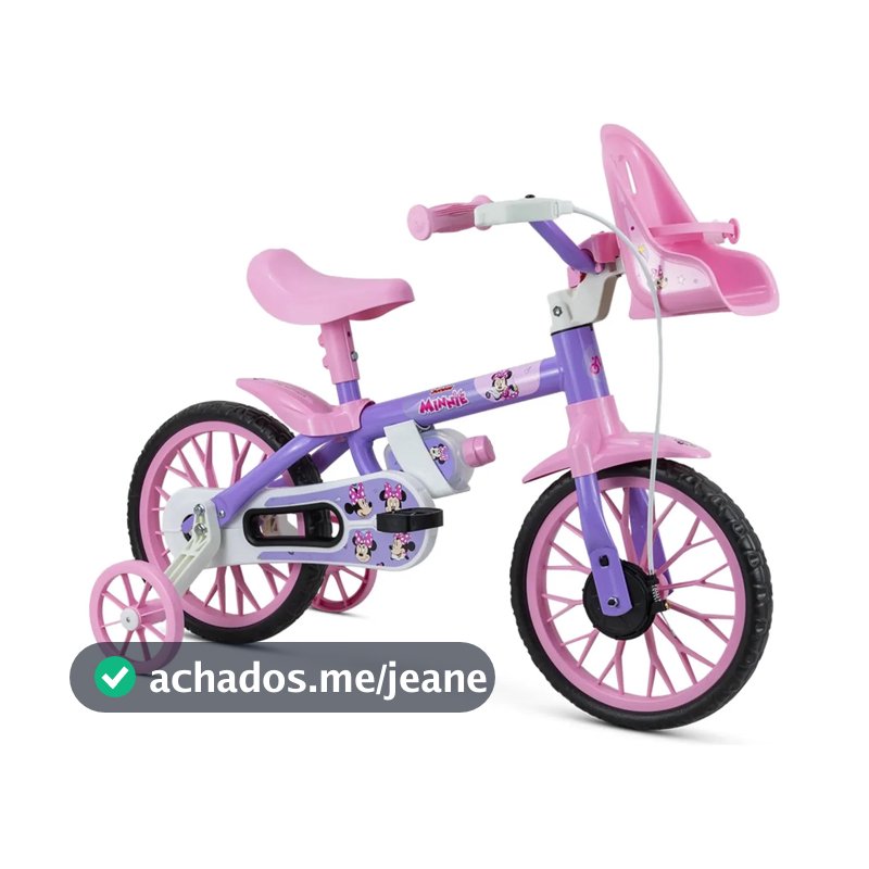 Bicicleta Infantil Nathor Aro 12 Minnie Rodinhas  Segurança