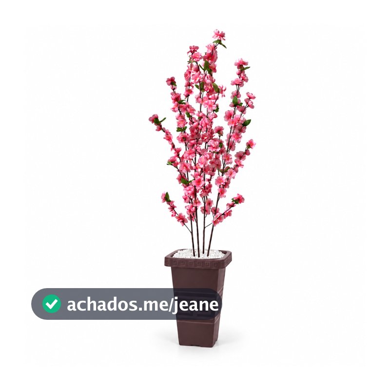 Planta Artificial Cerejeira Rosa Sakura com Vaso Grande Decoração Casa Enfeite Sala Escritório