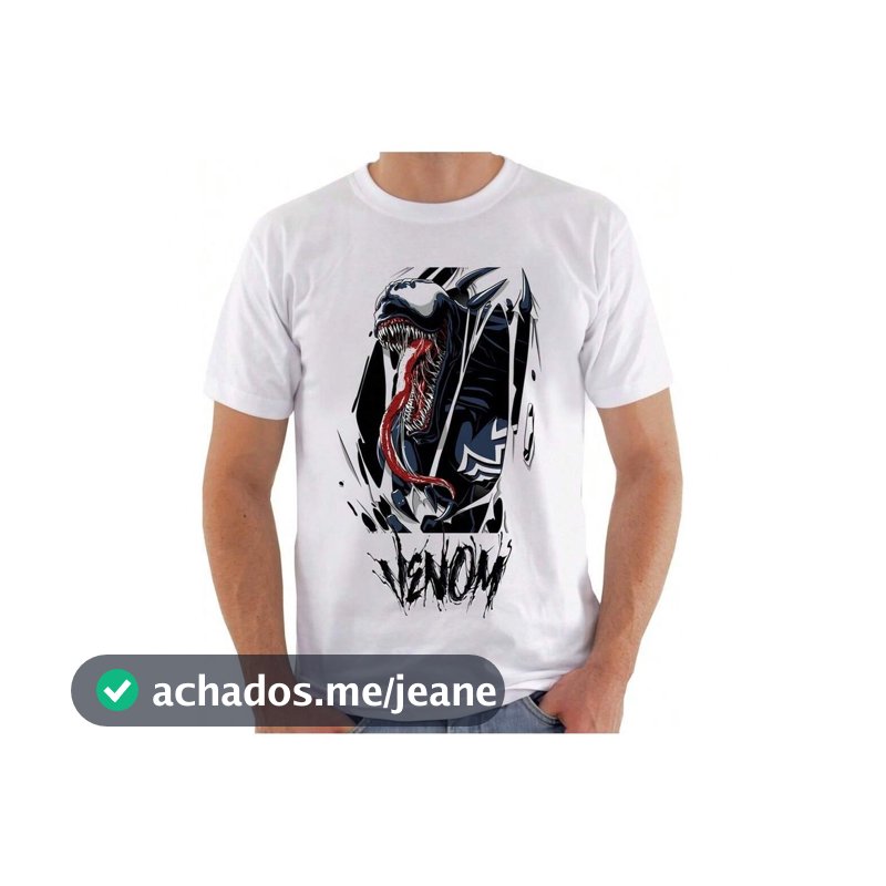 Camiseta Venom Quadrinhos Geek Nerd Camiseta de Desenho Animado Camiseta Unissex Masculino Feminino