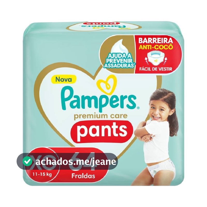 Fralda Pampers Pants Premium Care Xg Com 64 Unidades