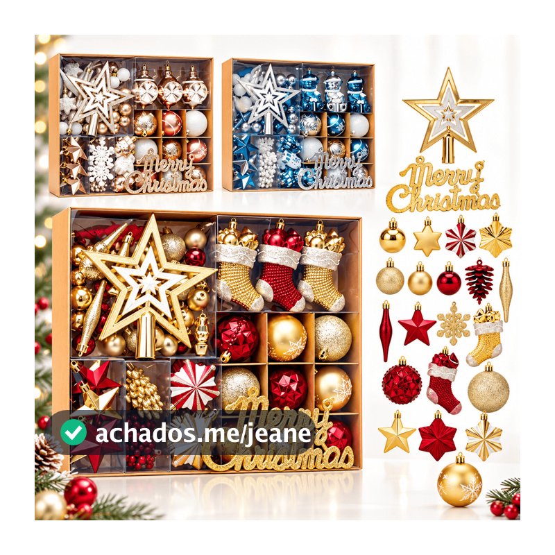 Kit 70 Bolas decoração de natal árvore pendente bolinhas enfeites natalinos casa pisca pisca led