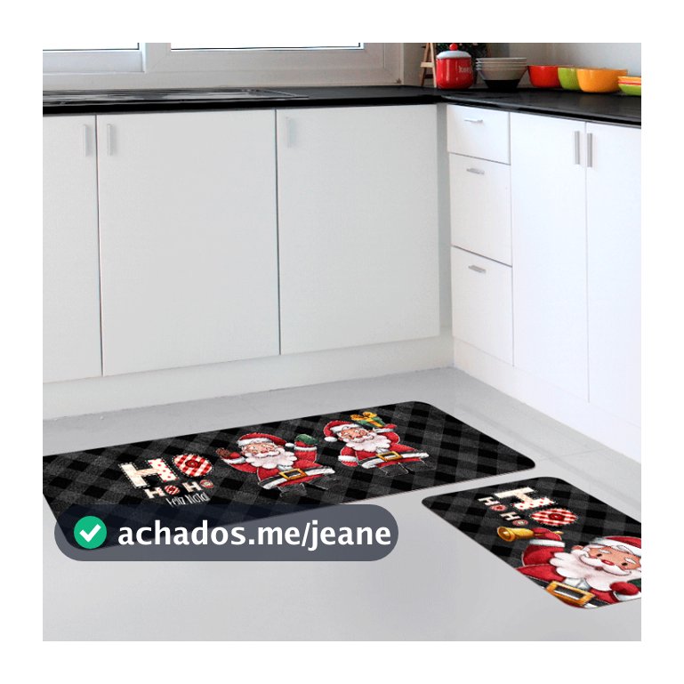 Kit Tapete de Natal para Cozinha 2 peças Christmas - PROMOÇÃO - Direto de Fábrica - Envio Imediato!!