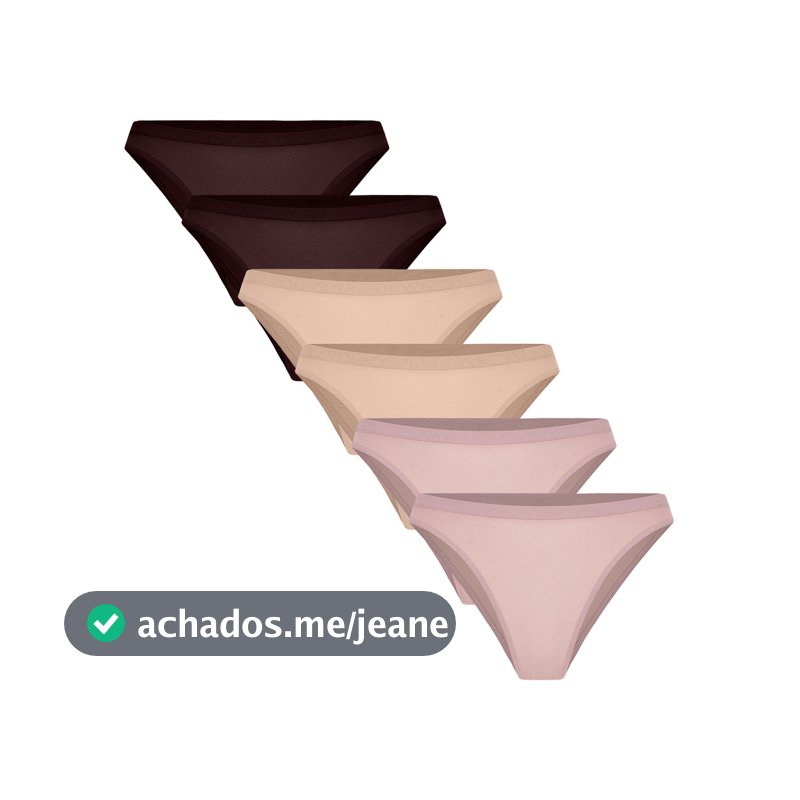 Kit 6 Calcinhas Femininas Biquíni Trifil Microfibra Sem Costura Adulto