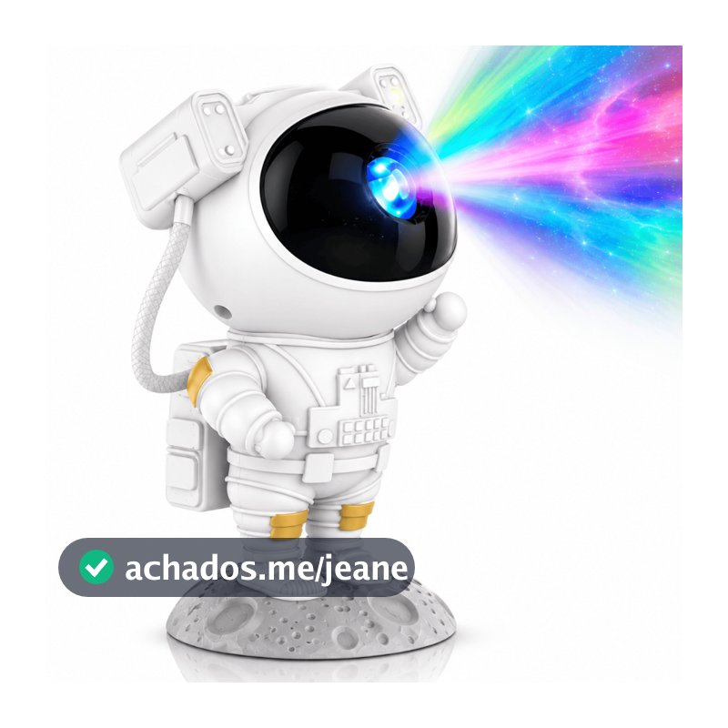 Luminária Astronauta Projetor De Luz Galáxia Nebulosa Estrelas Noturna Controle Remoto Rotação 360 Cabeça Magnética