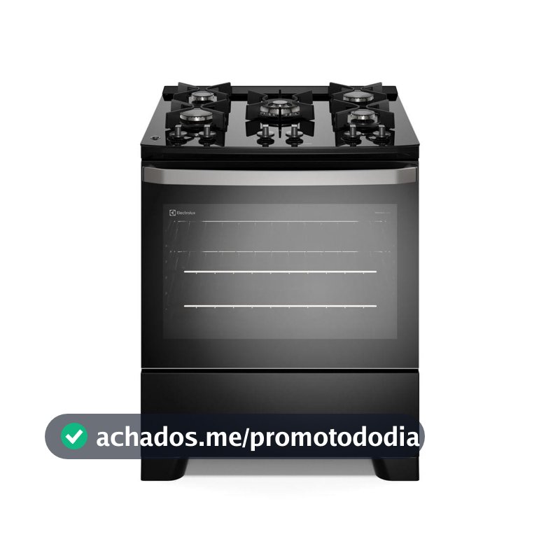 Fogão de Piso Electrolux 05 Bocas Efficient Mesa de Vidro, Grades Individuais de Ferro Fundido - FE5GB