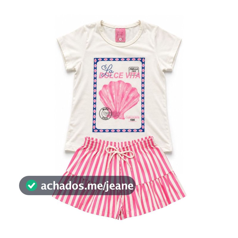 Conjunto Infantil Verão Feminino Dolce Vita - Off-White