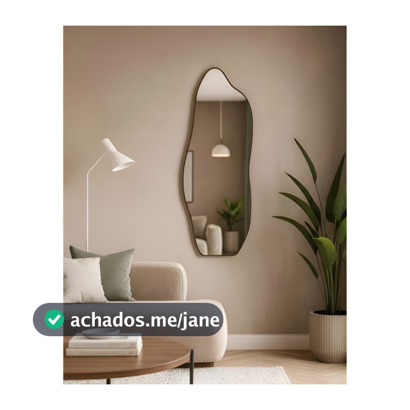 Espelho Decorativos Couro 100cm x 35cm Quart Salão Hall Sala