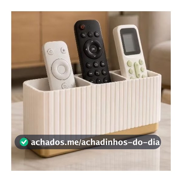 Porta Controle Remoto De Mesa Premium Organizador 3 Controles Minimalista Sala TV Decoração Presente