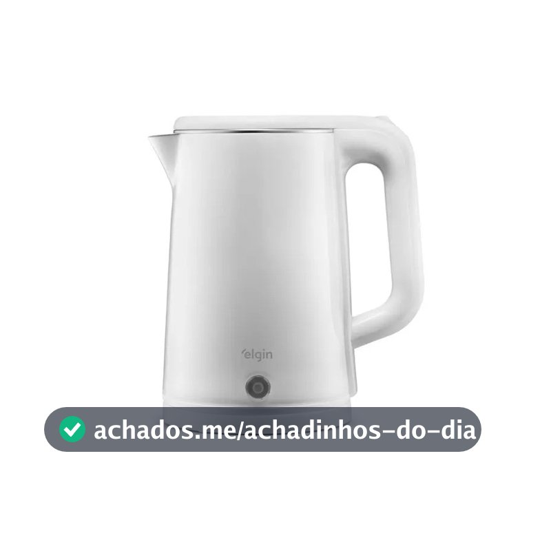 Chaleira Elétrica Slim 1,8 Litros 1200W Elgin Desligamento Automático Branca