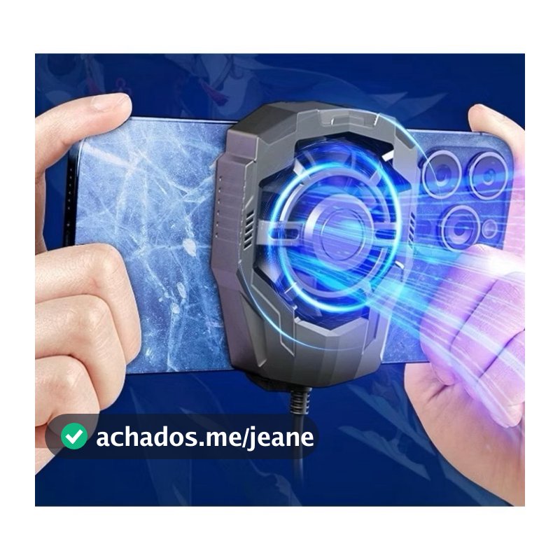 Refrigerador Portátil para Celular, Cooler de Resfriamento Rápido, Ventilador LED Azul, Ideal para Jogos, USB 5V