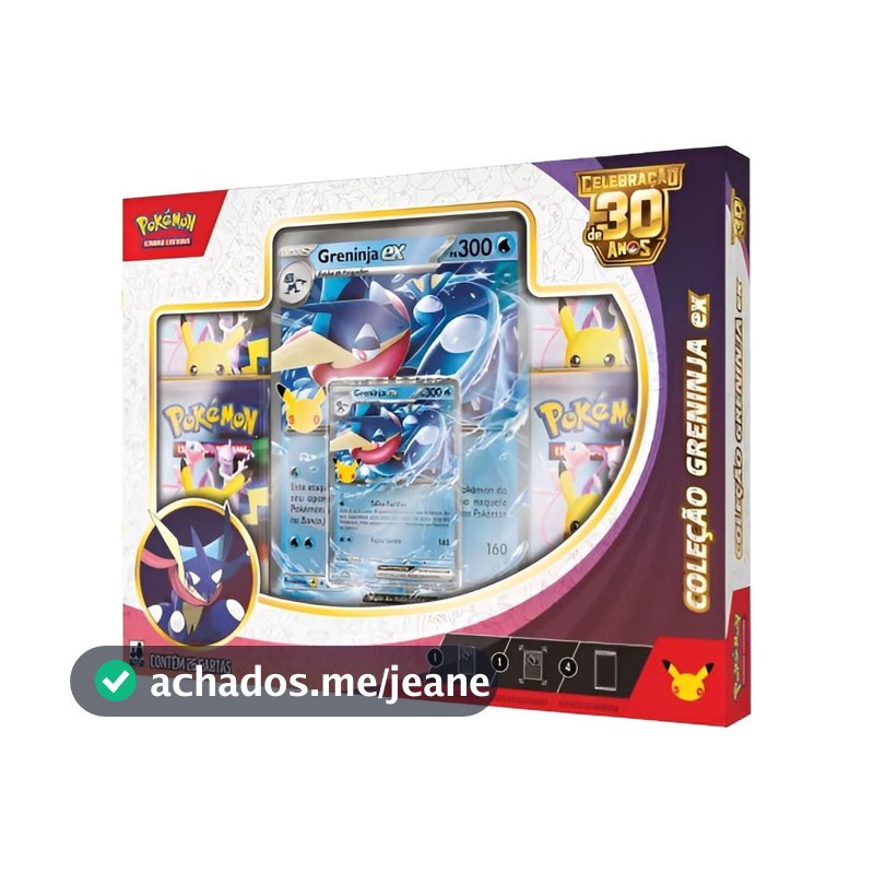 Box de Cartas Pokémon - Celebração de 30 Anos - Greninja ex - Copag