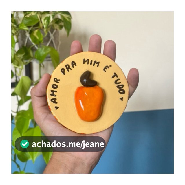 Plaquinha CAJU "Amor Pra Mim É Tudo" - Decoração de Parede em Cerâmica Fria