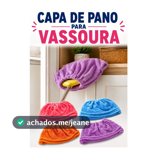 1, 2 ou 4 Capa De Pano Para Vassoura E Rodo Reutilizável De Microfibra Original Limpeza