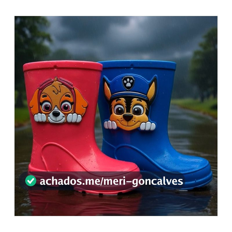 GALOCHA INFANTIL PATRULHA CANINA MENINO MENINA BOTA IMPERMEAVEL REF.8