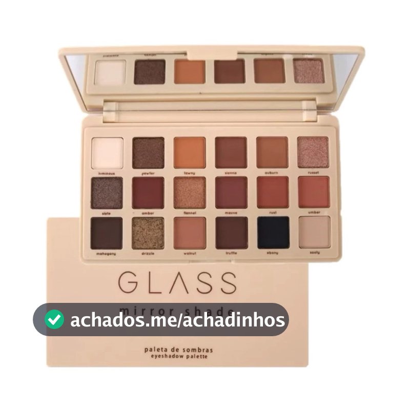 Paleta de Sombras Glass Mirror Shade 18 Cores Ruby Rose Make Completa Profissional Envio Full
