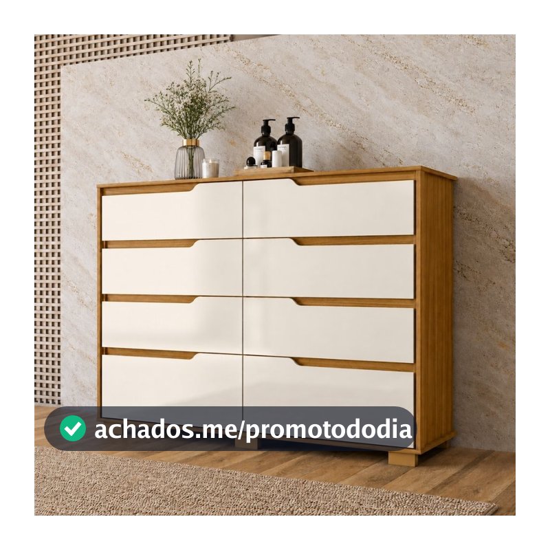 Cômoda 8 Gavetas com Pés Georgia Moval 147cm