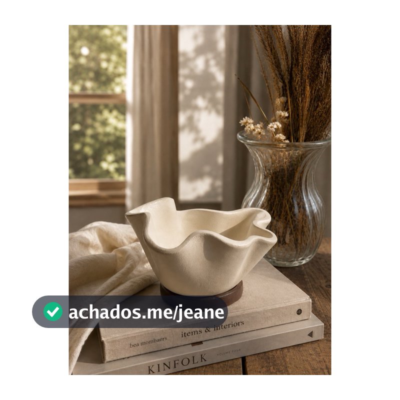 Bowl decorativo - Centro de mesa - feito à mão em ceramica fria - Escultura Minimalista para decoracao 12x12 ou 20x20