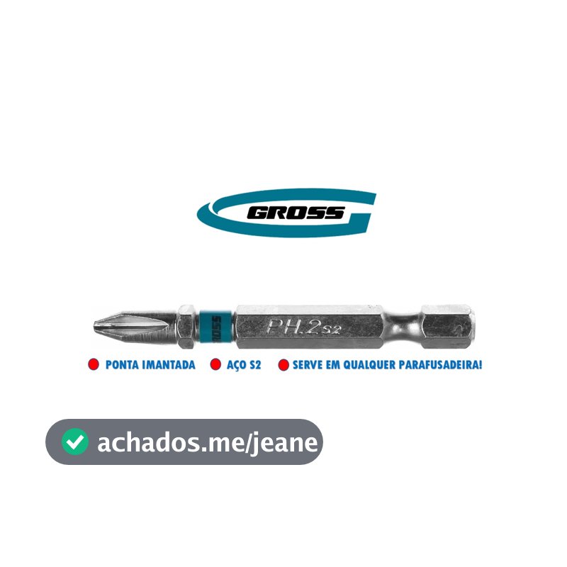 Ponteira Bits Parafusadeira Ponteira Philips Imantado - Gross 50mm - 1 peça