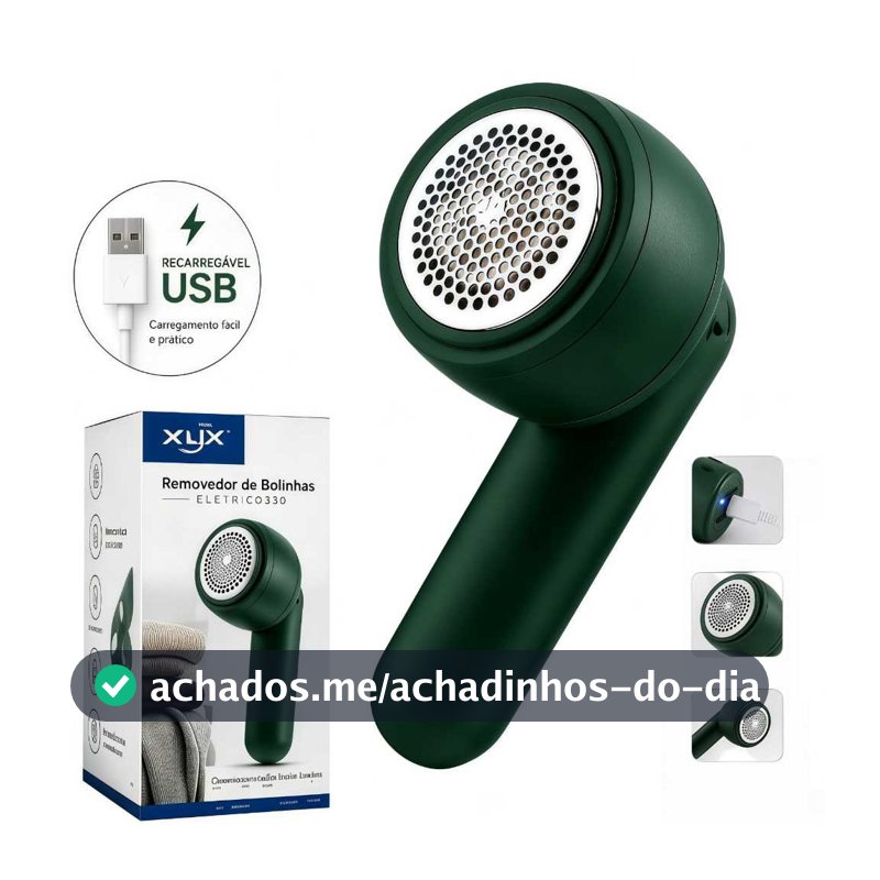 Papa Bolinhas Eletrico Tira Pelos de Roupas Removedor Aparador Sem Fio Recarregável