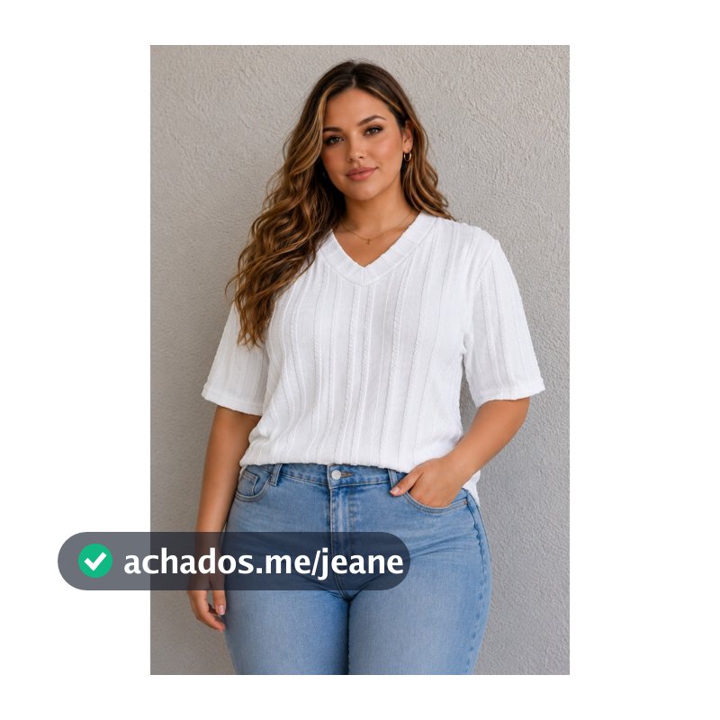 Blusa Feminina Plus Size Manga Curta soltinha