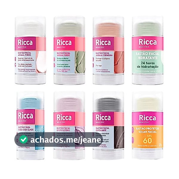 Bastão Ricca Hidratante Area dos Olhos Apaga Poros Protetor Esfoliante argila