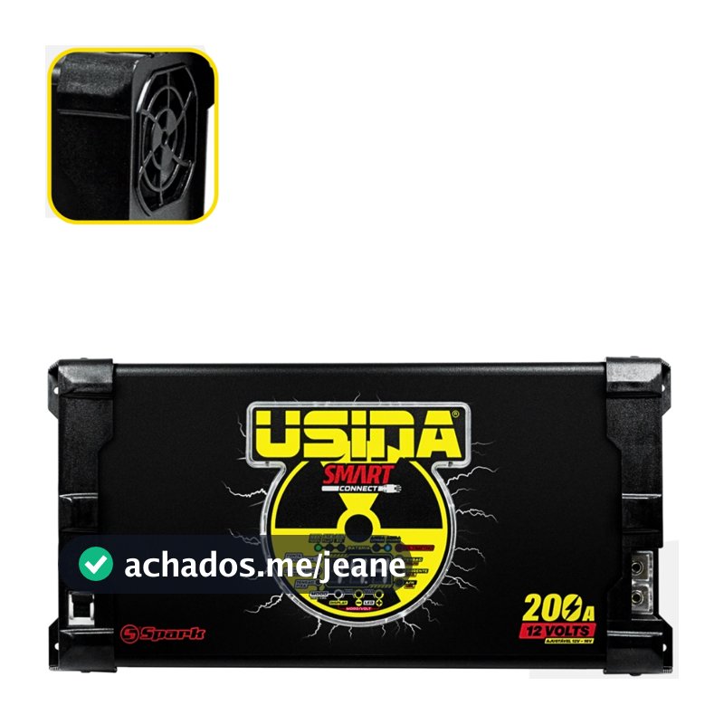 Fonte Usina 200 Amperes Smart Connect Bivolt Usina Spark Som Automotivo 200A