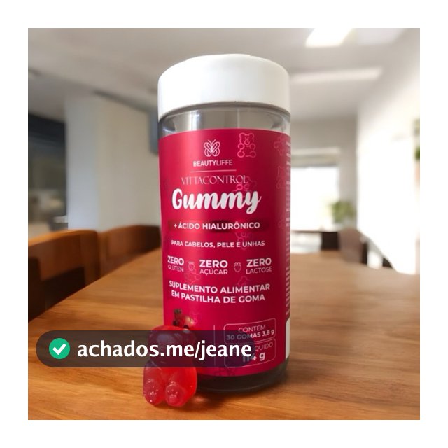 Vitamina Para Cabelo e Unhas Crescimento e Fortalecimento Capilar Vittacontrol Gummy + A Hialurônico