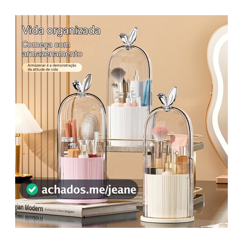 Organizador Portátil De Mesa Cosmético Maquiagem Porta-escovas Batom Caixa Tubo
