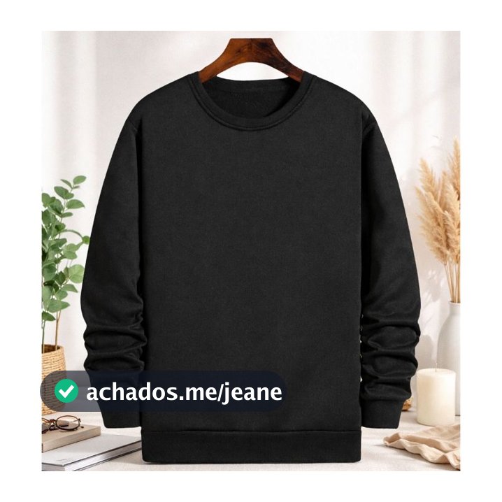 Moletom Gola Redonda Blusa De Frio Básico Careca Casaco Feminino Masculino Flanelado Liso Algodão