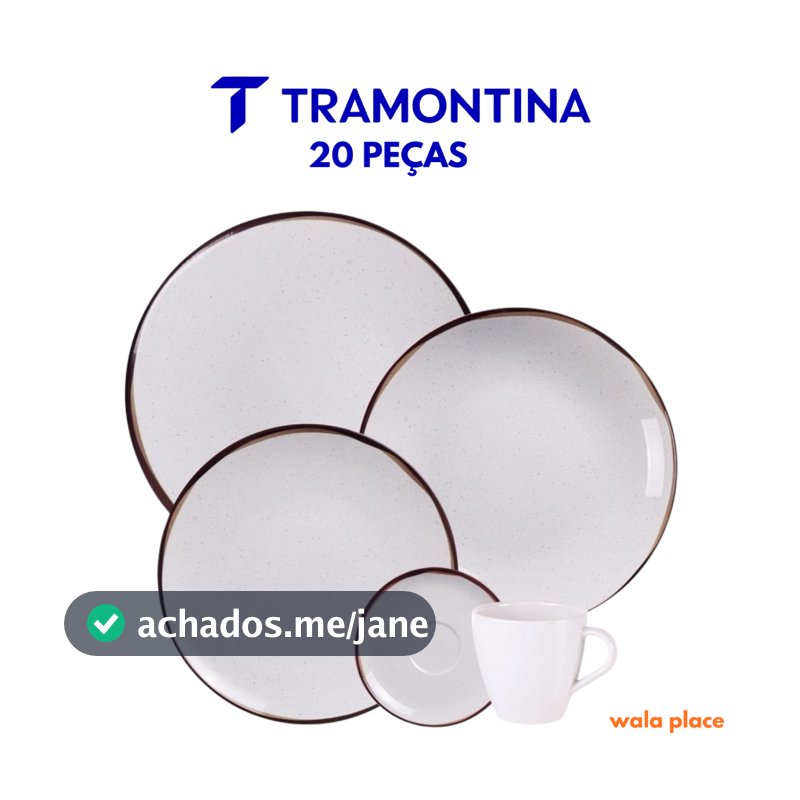 Jogo de Jantar Canyon Porcelana Decorada 20 Peças Tramontina