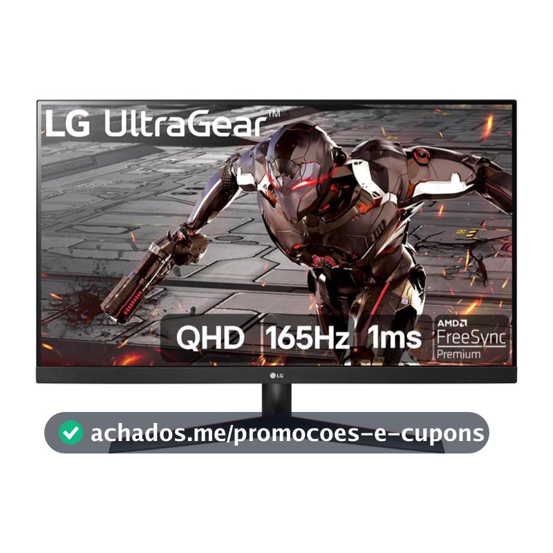 Monitor Gamer LG UltraGear 32" QHD 165Hz 1ms (MBR) HDR10 FreeSync Premium