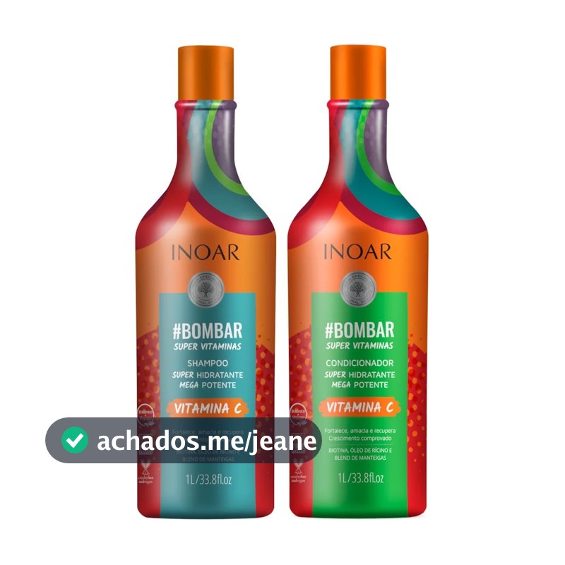 Inoar Kit Bombar Super Vitaminas Shampoo e Condicionador 1L