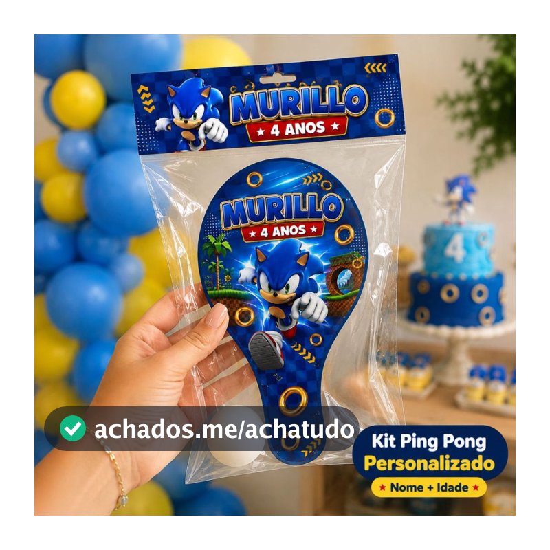 Lembrancinha  Raquete de Ping Pong Personalizado| Aniversario Infantil | Todos Os Temas
