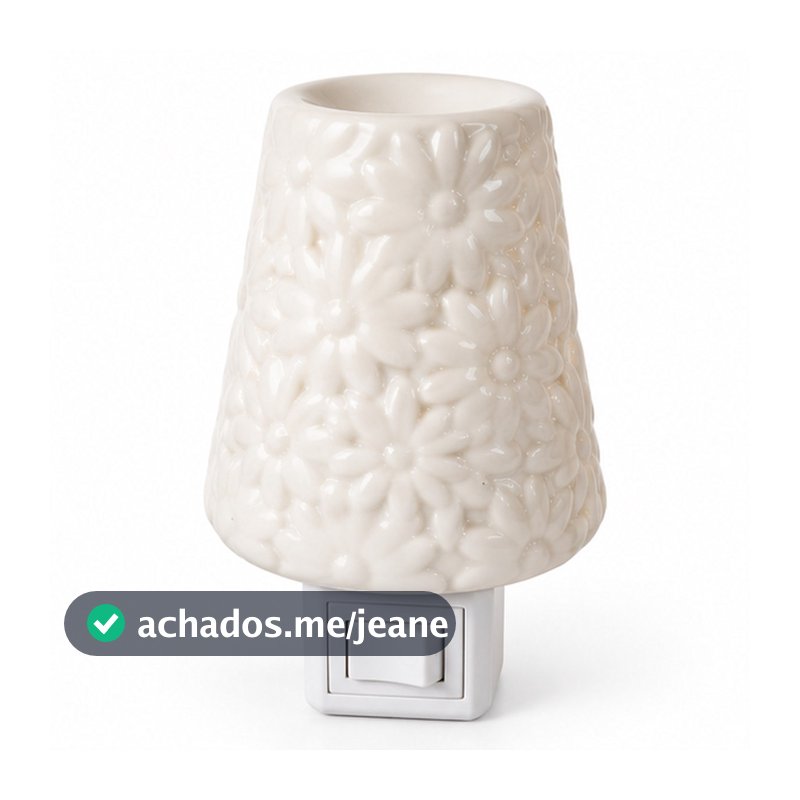 Difusor Elétrico Aromatizador Cerâmica Bivolt Flor 11cm