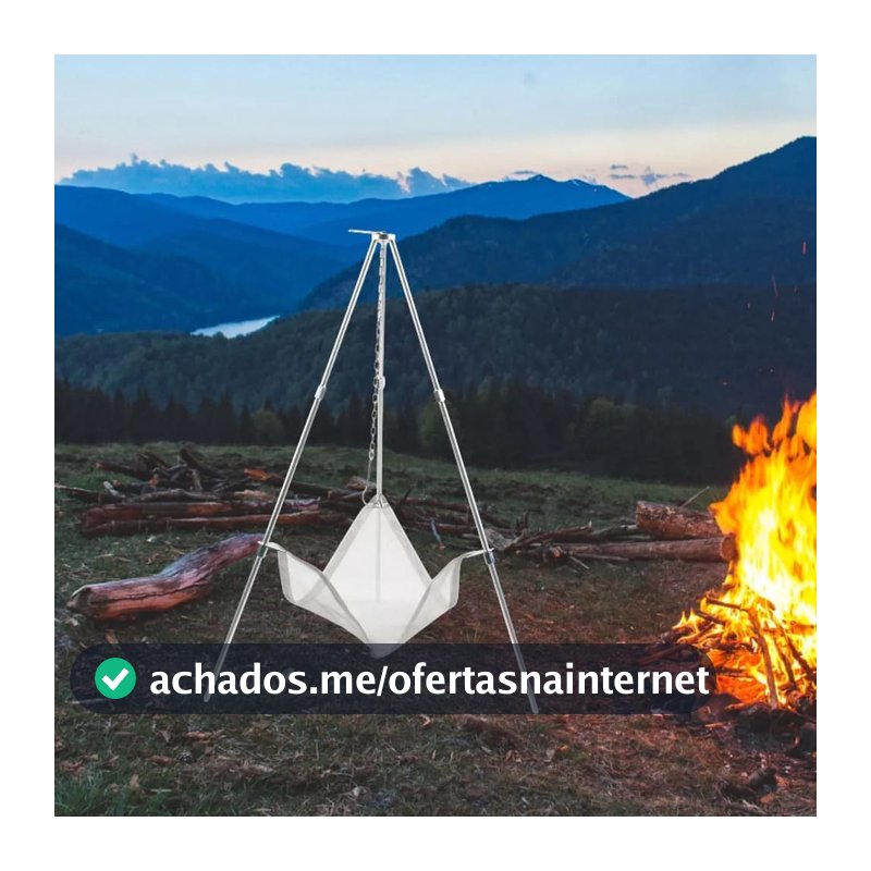 Tripé para Fogueira Tripé De Acampamento, Fogão, Grelha Suporte Triângular para foqueira Churrasqueira Acampamento