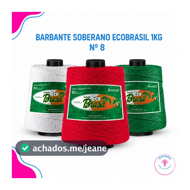 Barbante Soberano EcoBrasil Nº8 1kg – Crochê, Tapete e Artesanato