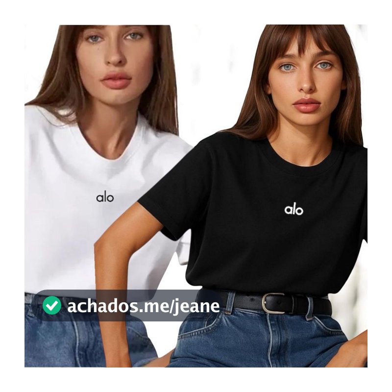 Kit 2 Camisetas T-Shirt Algodão Yoga Caimento Perfeito Algodão Moda Casual Entrega Imediata