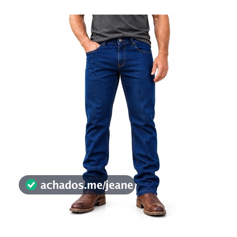 Kit 3/2/1 Calça Jeans Masculina para Trabalho Premium Reforçada Confortável com Elastano Modelagem Reta Azul 36 ao 52