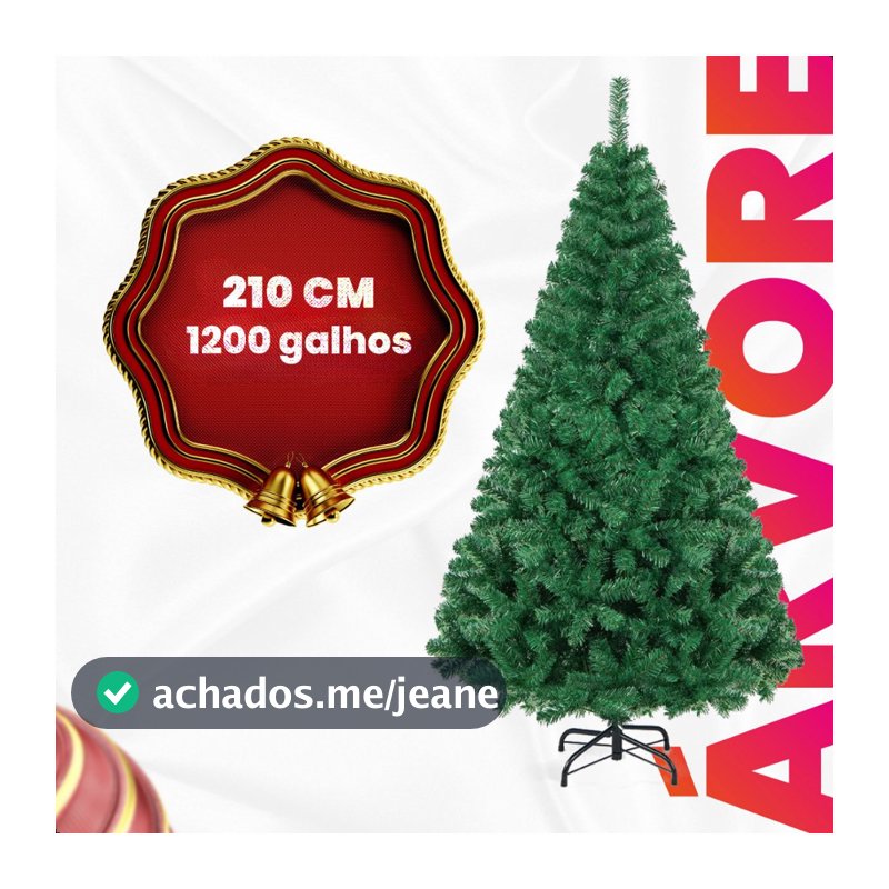 Árvore de Natal 2,10 Metros 1200 Galhos 1,80 Metros 900 Galhos Pinheiro Verde Cheia Luxo Gorda Decoração 180cm 120cm
