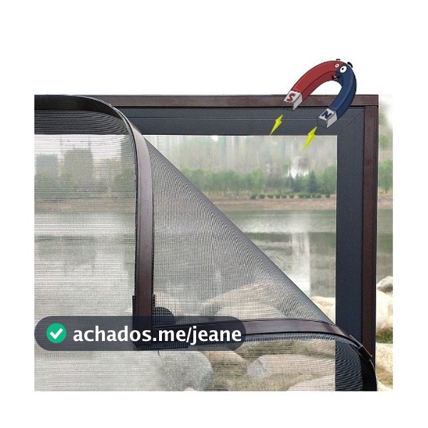 Tela Mosquiteira Magnetica Para Janela c/Imã Anti Mosquitos Anti-insetos 180x150 Cor Branca