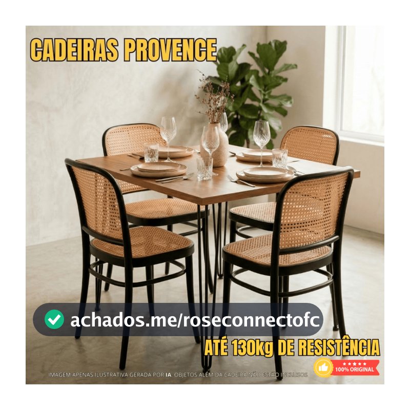 1 a 4 Cadeiras Provence Para Jantar InkPlas Roma Empilhável Reforçada Elegante