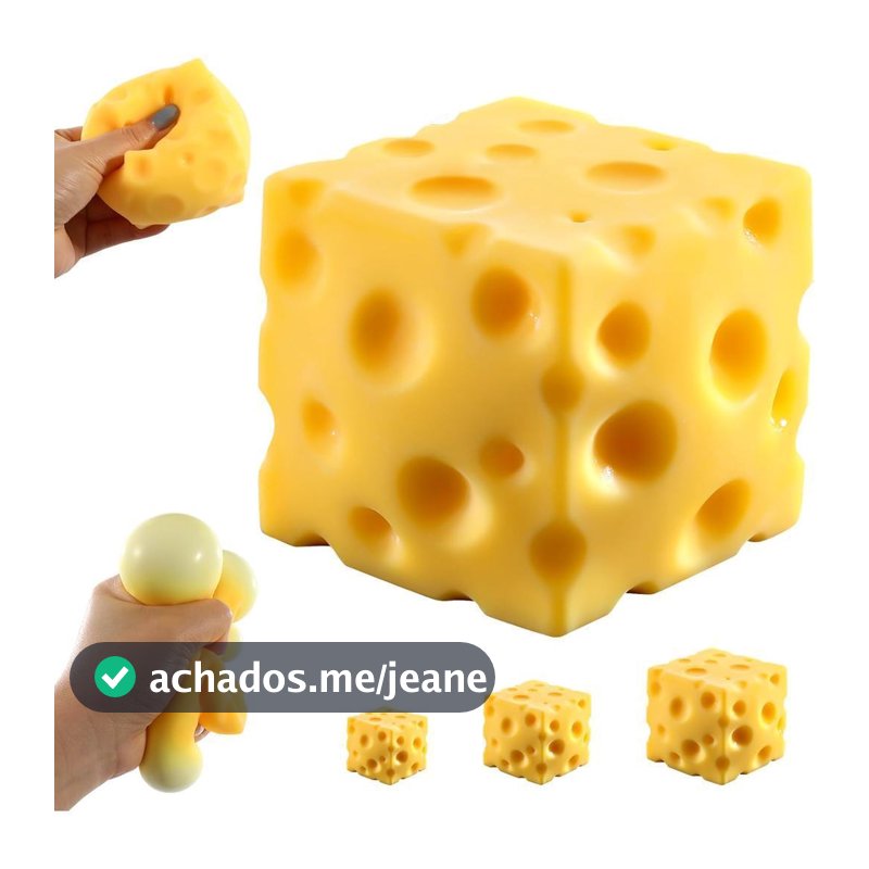 5-5 Brinquedo Squishy de Queijo, Bloco de Queijo para Apertar, Brinquedo Antiestresse Squishies, Presentes Criativos