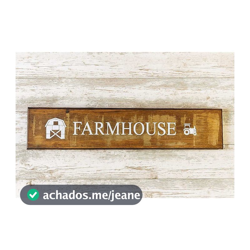 Placa Celeiros Farmhouse 13x60cm