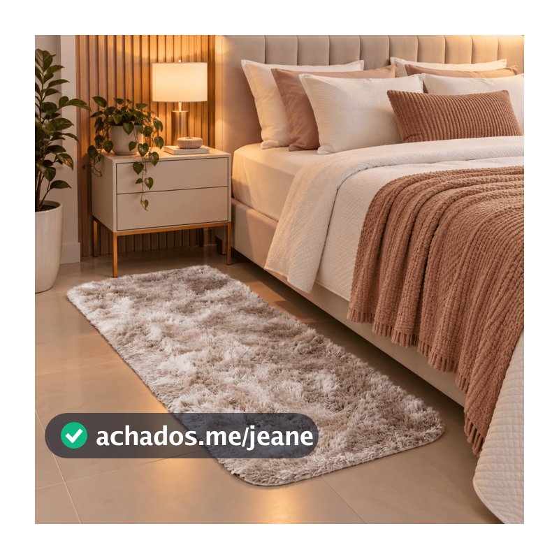 Tapete Passadeira Felpuda Beira de Cama Peludo Vários Tamanhos